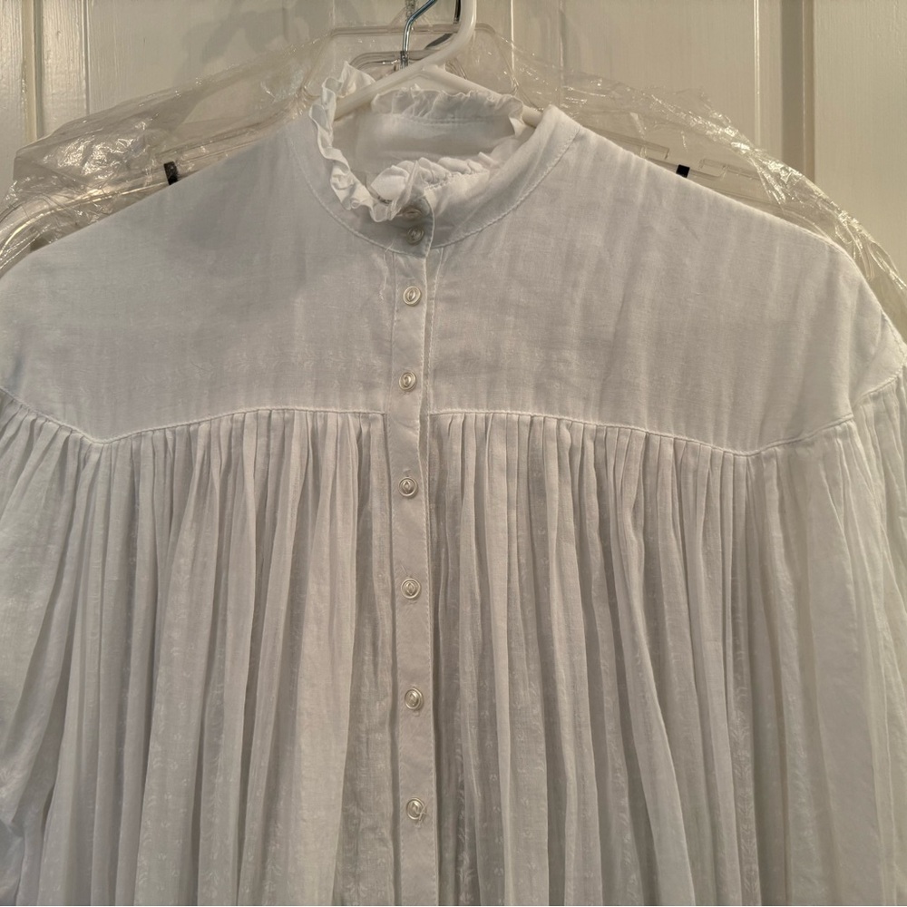 Vintage Eileen West for Queen Anne’s Lace White Cotton Maternity Dress - Picture 7 of 11